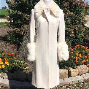 Faux fur trimmed wool coat ... beautifully fitted